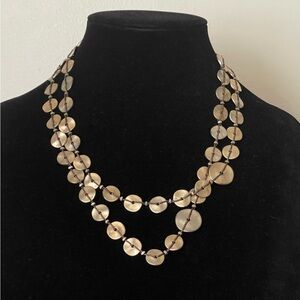 Chico's gold tone disk coin necklace